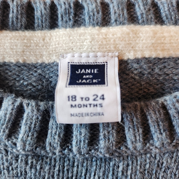 Janie and Jack "Best Friend" dog Sweater Size 18-24 months Color Slate Blue - Picture 4 of 7